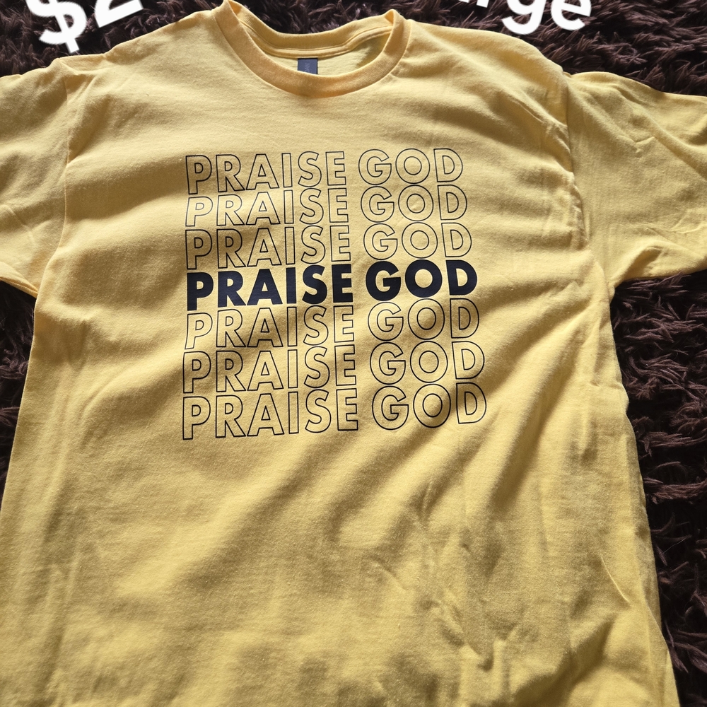 Yellow "Praise God" Graphic Tee